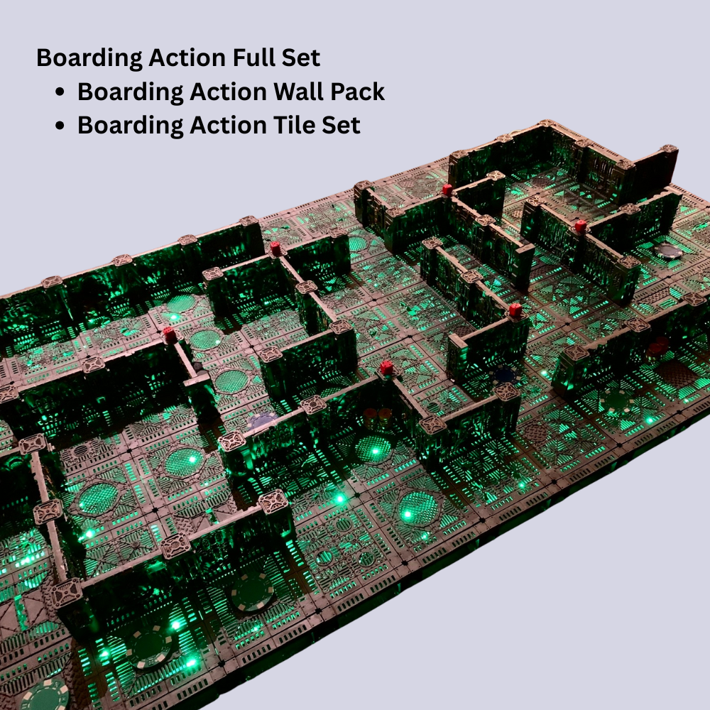Boarding Action Kill Team Terrain: Modular Terrain for Tabletop Wargames & RPGs, Working Doors, Xenos Terrain, Sci Fi Floor Tiles