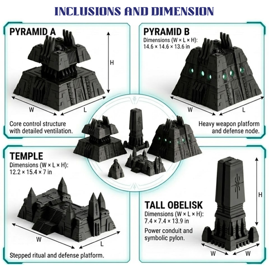 Karnac Tomb-World Booster/Centerpiece Terrain Set for Grimdark & Kill Team (28mm)