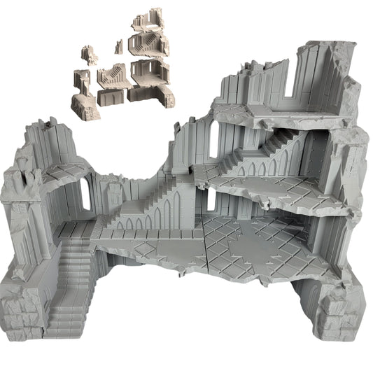 Divine Keep Set: Wargaming Terrain Ruins Fits Legion Sci-Fi Tabletop Terrain Set 40k 28mm Scale Building & Scatter Arc World
