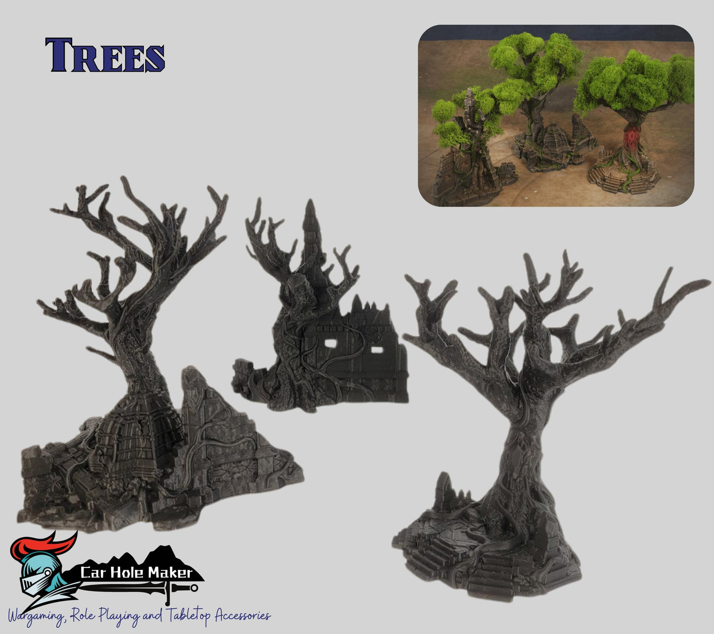 Hexroot Arcane Tree Terrain – 28mm-32mm Fantasy Wargame & RPG Scenery | Unpainted Jungle or Haunted Forest Scatter