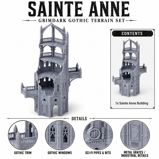 Sainte Anne Tower Gothic Sector - Wargaming Terrain 28mm Ruins