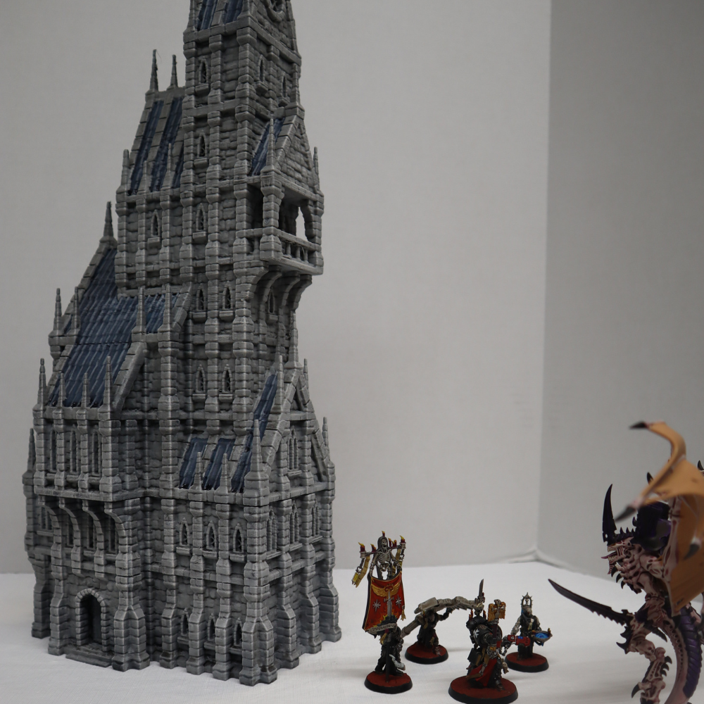 Gothic Manor Terrain Tower – 28mm Fantasy Modular Ruin with Playable Interiors