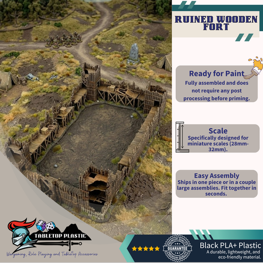Ruined Wooden Palisade Fort Terrain