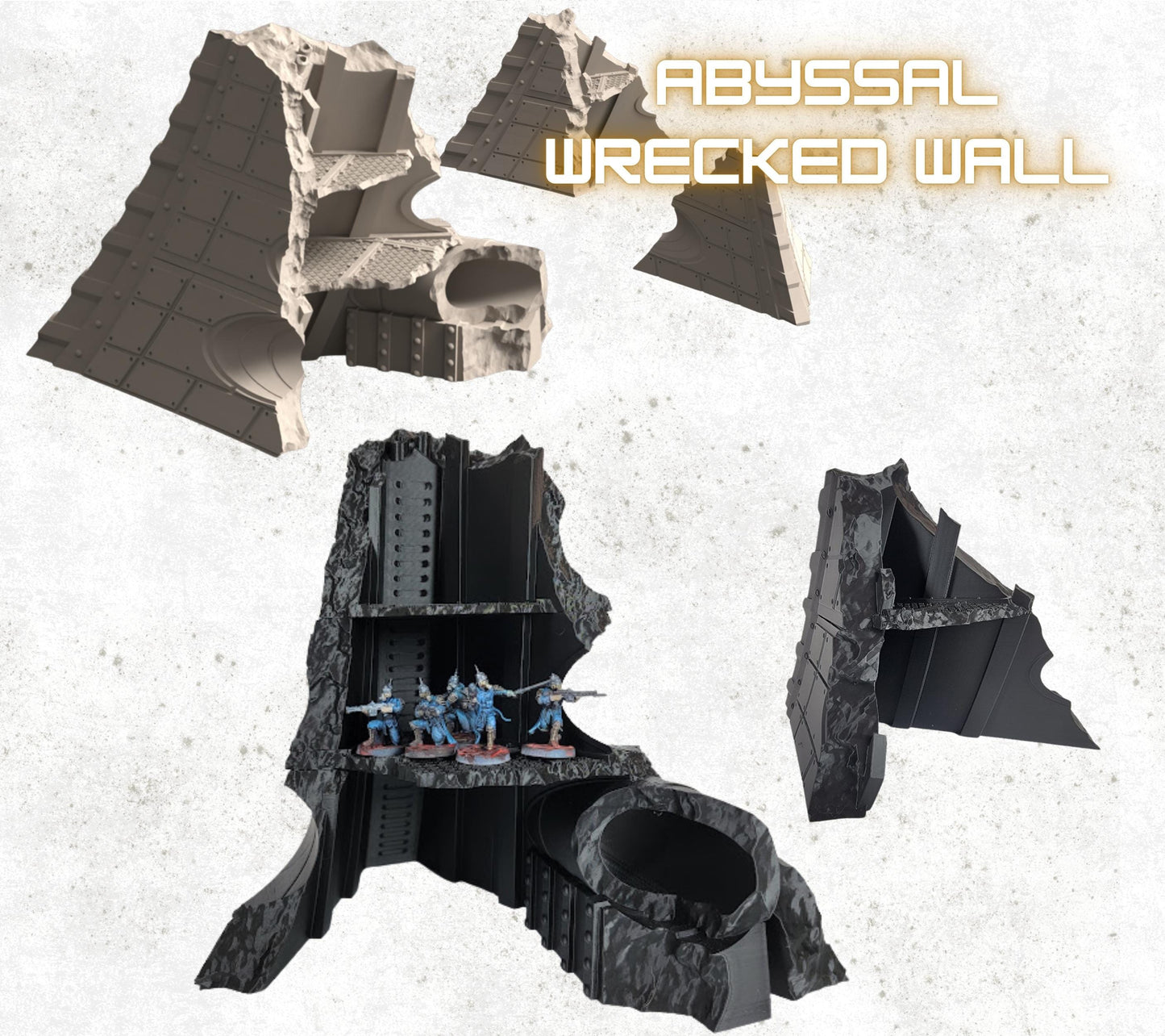 Abyssal Redeemer Terrain Set – Sci-Fi Gothic Crashed Flagship for 40k 10th Edition, 28mm Wargaming Scenery, and Tabletop Gaming Terrain