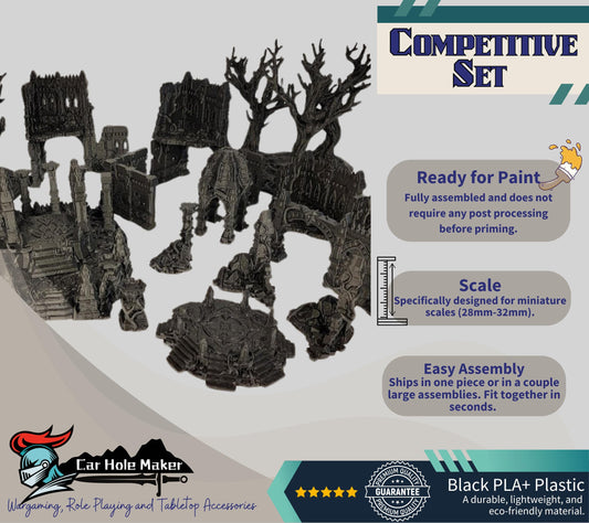 Wargame Jungle Terrain – Drakenfel Temple Ruins for AoS, Frostgrave, D&D, and Other Fantasy Games (28mm–32mm)