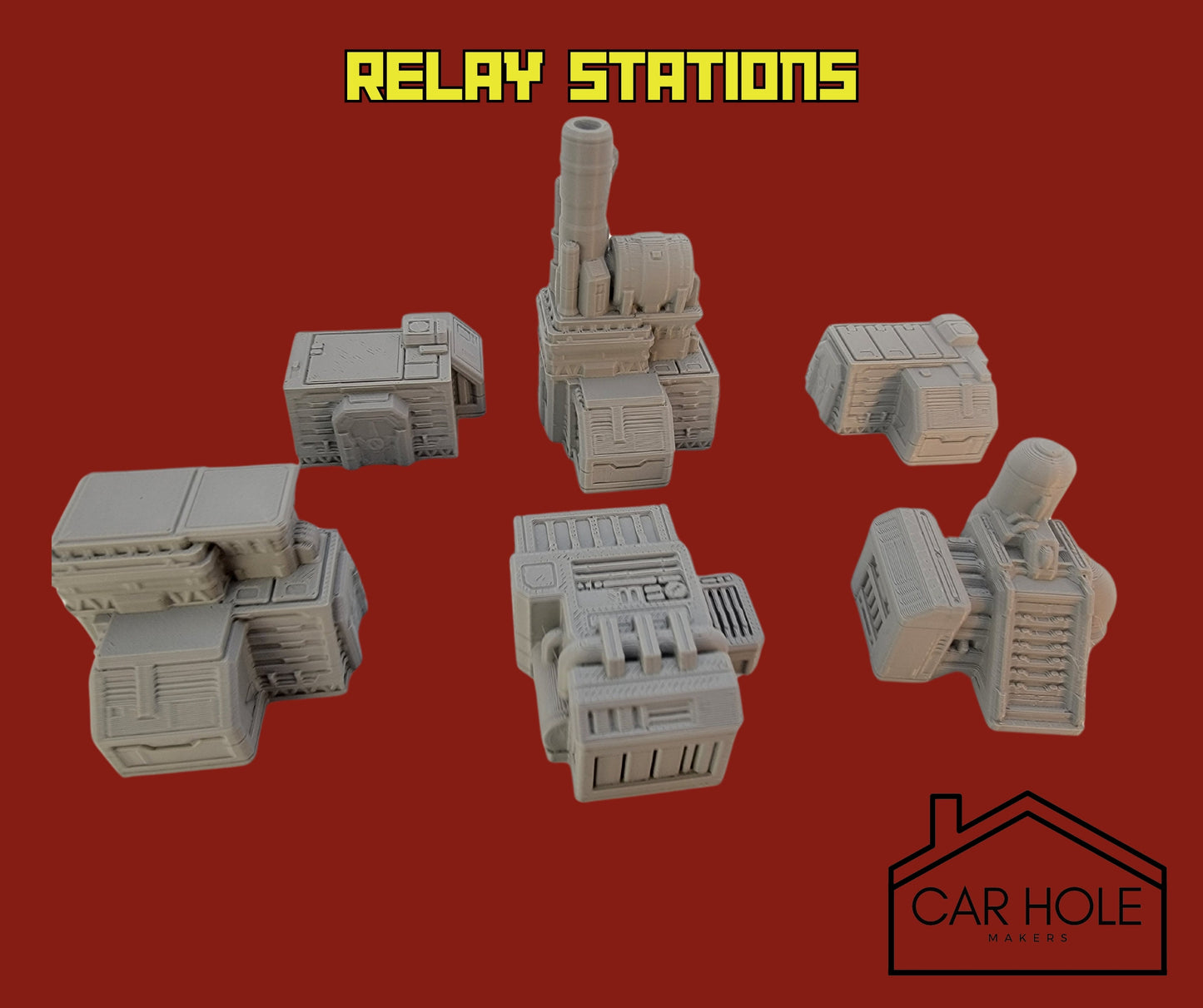 EPIC Wargame Terrain: Industrial Zone Biome. Scenery at a 6mm to 8mm scale. Fuel Silos Turbines Generators Power Plant Relay Stations