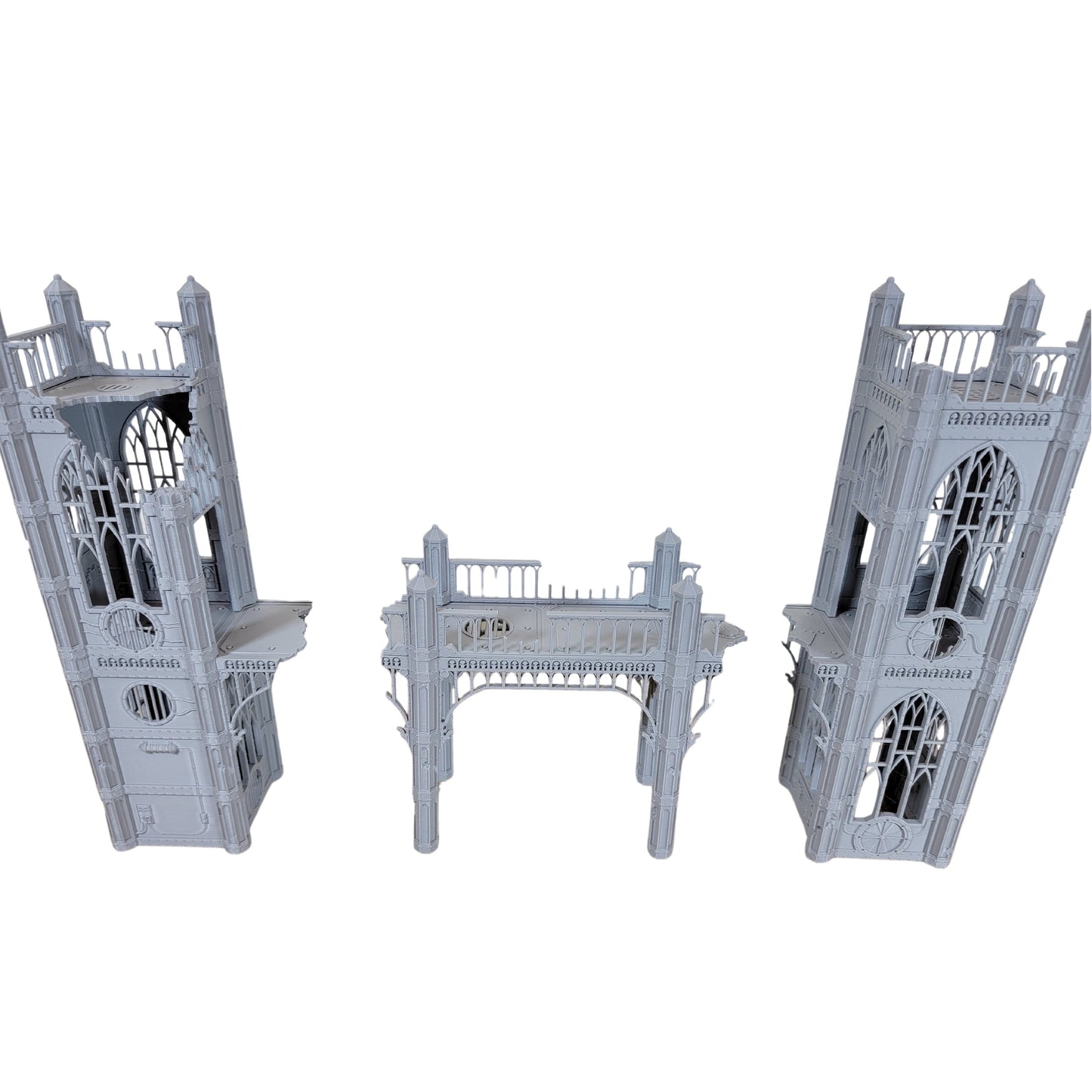 Gothic Sky Bridge: Wargaming Terrain Ruins Combat Patrol Sci-Fi Tabletop Terrain Set 40k 28mm Scale Building & Scatter Terrain