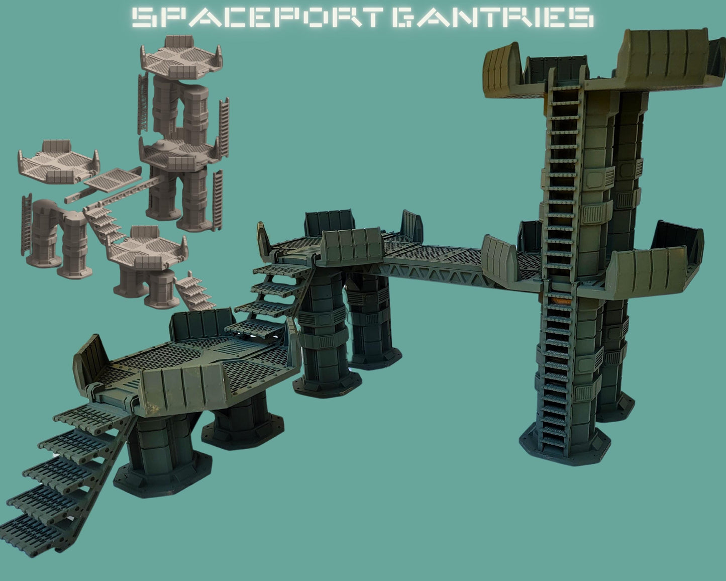 Damoclese Spaceport: Sci-Fi Wargame Terrain Set for 28mm Miniatures