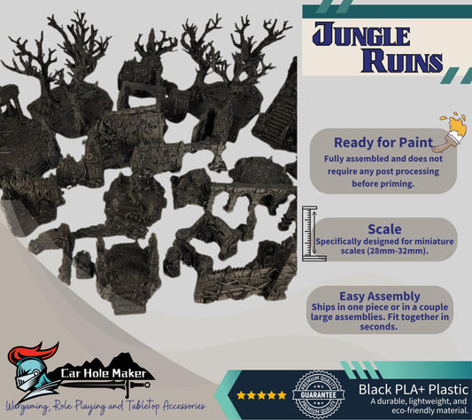 Jungle Ruins Terrain Set: Ancient Temple for 28mm-32mm Wargames