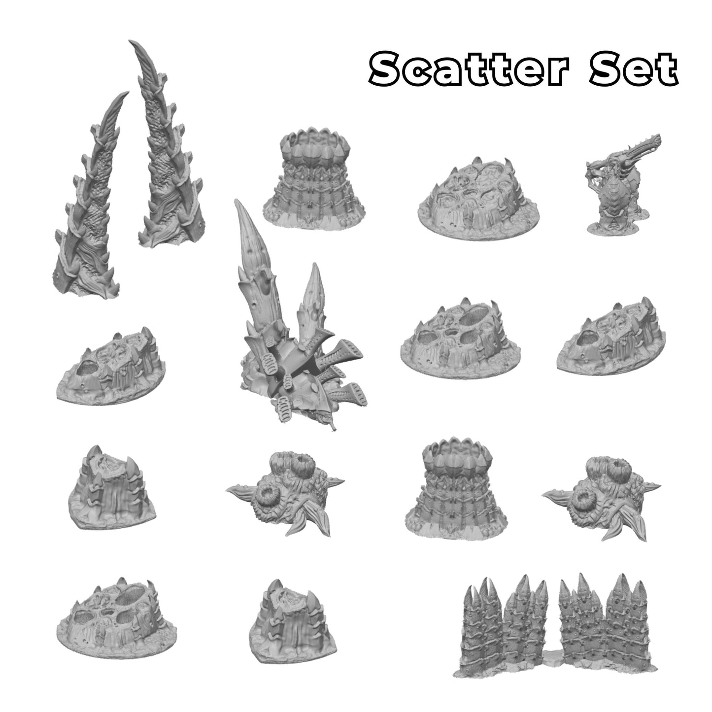 Alien Hive Ruins: 28mm Sci-Fi Wargaming Terrain Set