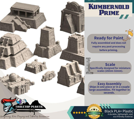 Aztec Inca Sci-Fi Terrain: Pyramids, Platforms & Generators (28-32mm Scale)