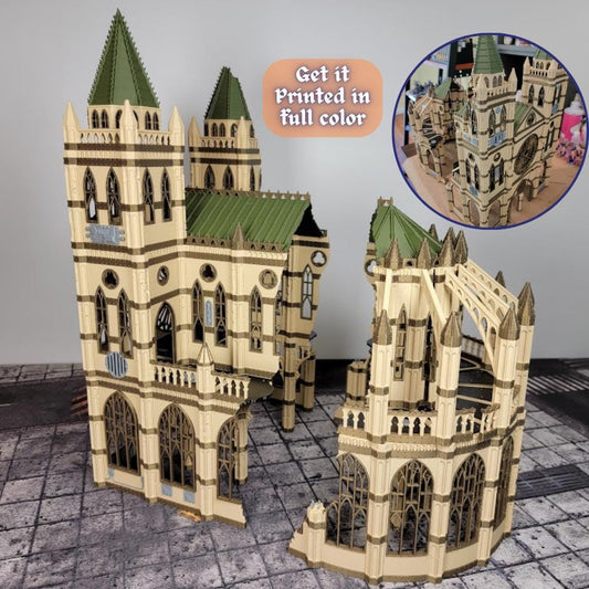 Gothic Cathedral Ruins: 28mm Wargame Terrain - Sci-Fi Battle Centerpiece