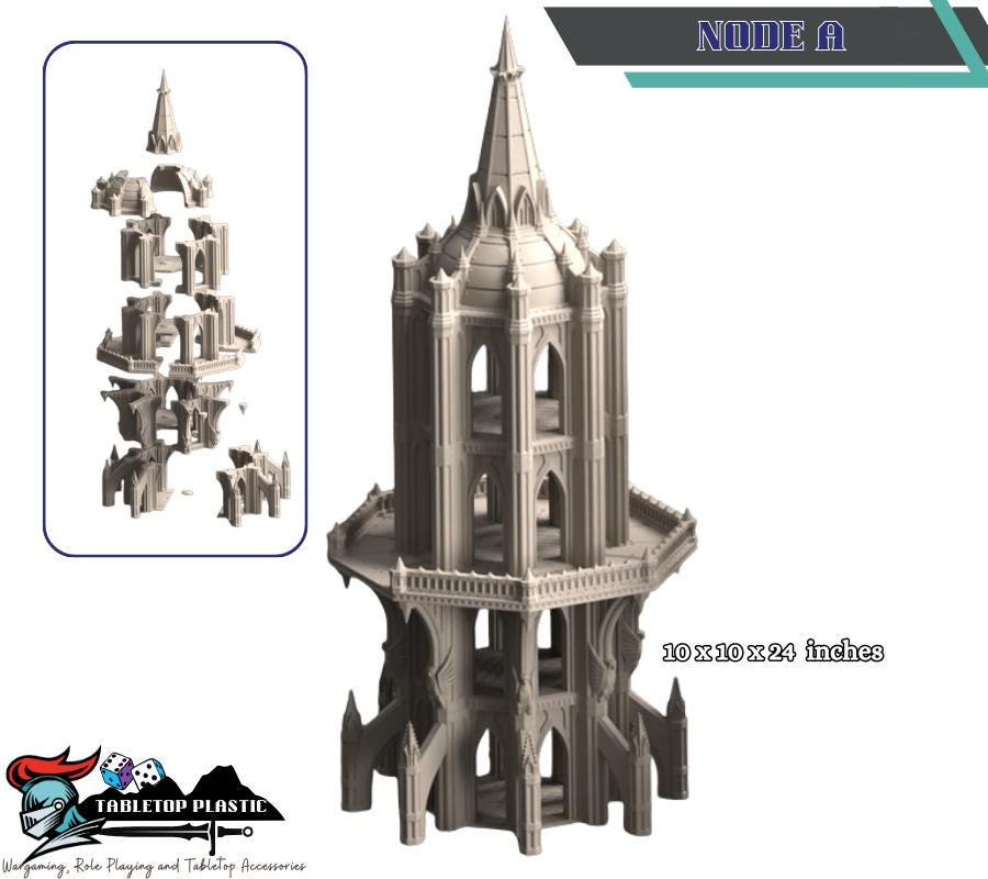 Sacrusmundus “Vertex Tertius” Crossroad: Stackable Nodes, Tall/Short Bridges & Ruins