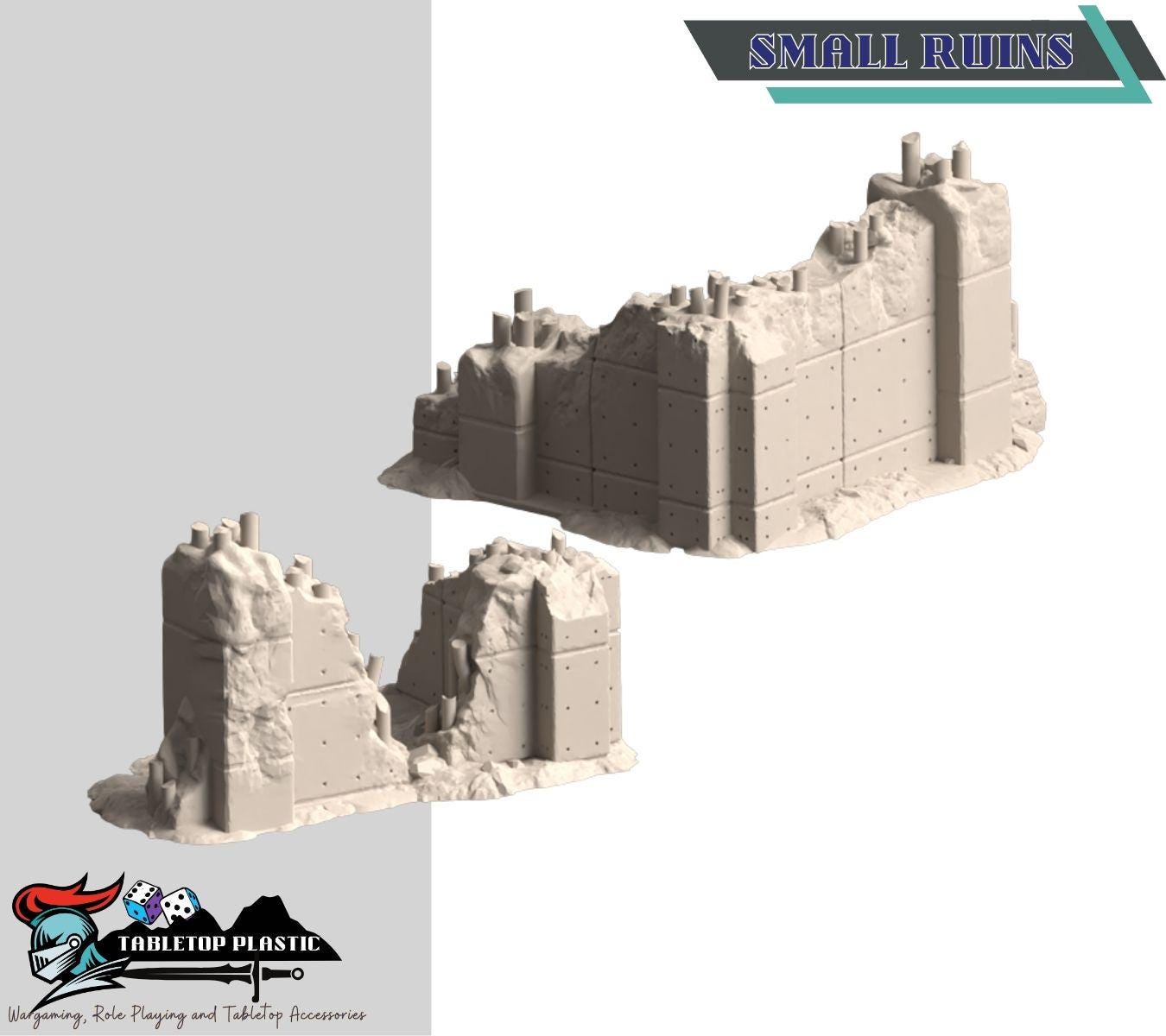 Concrete Citadel — Urban/Sci-Fi Reinforced-Concrete Ruins (6 Buildings + Bleachers & Scatter, 28–32 mm)