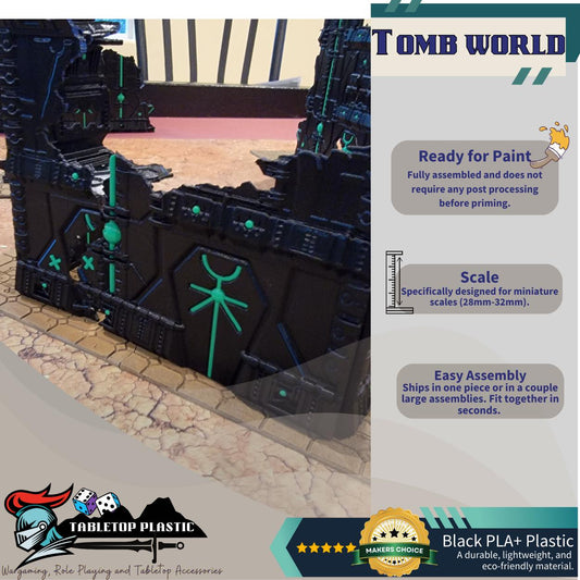 Foldable Necron Ruins Terrain Set - Competitive Style 40k Terrain designed for GW Matched Play & 2025 Chapter Approved Tournament Companion