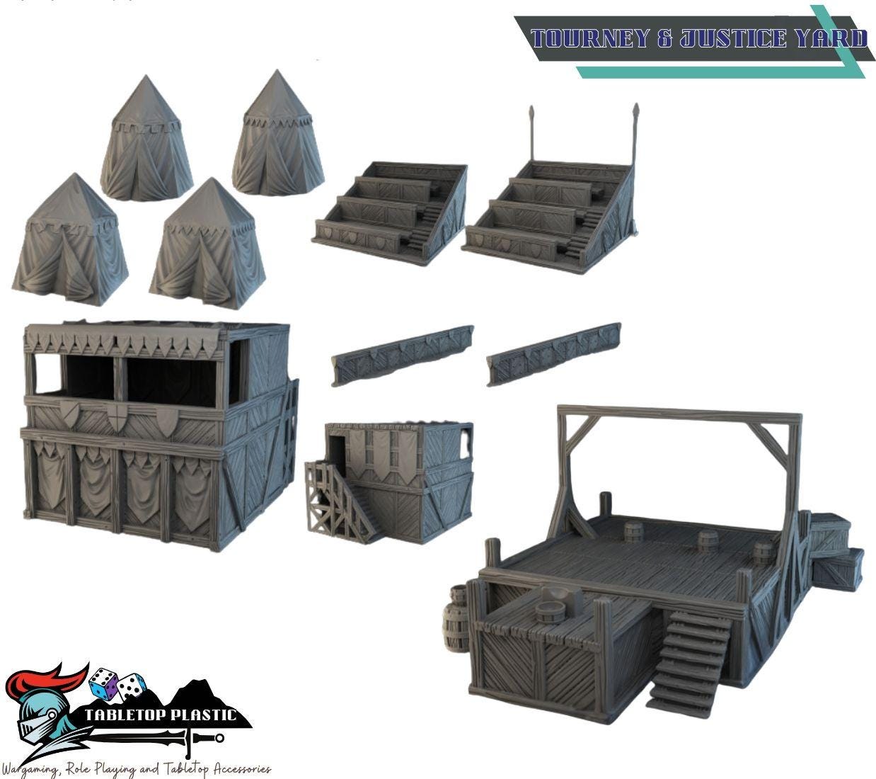 Castle Argent - Medieval fortress terrain bundle, modular walls, ramparts & keep, siege gear (28–32mm)