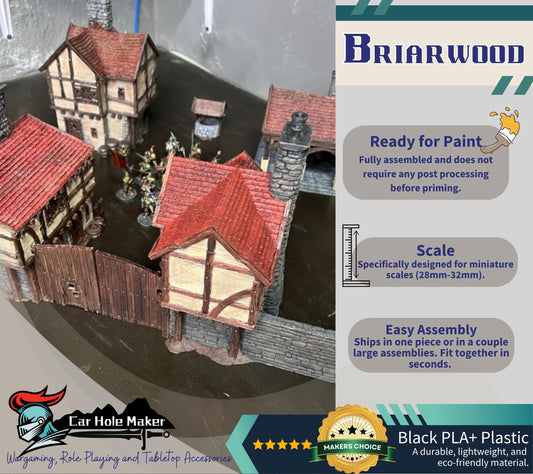 Medieval Village Terrain: Fantasy 32mm Scenery - Briarwood