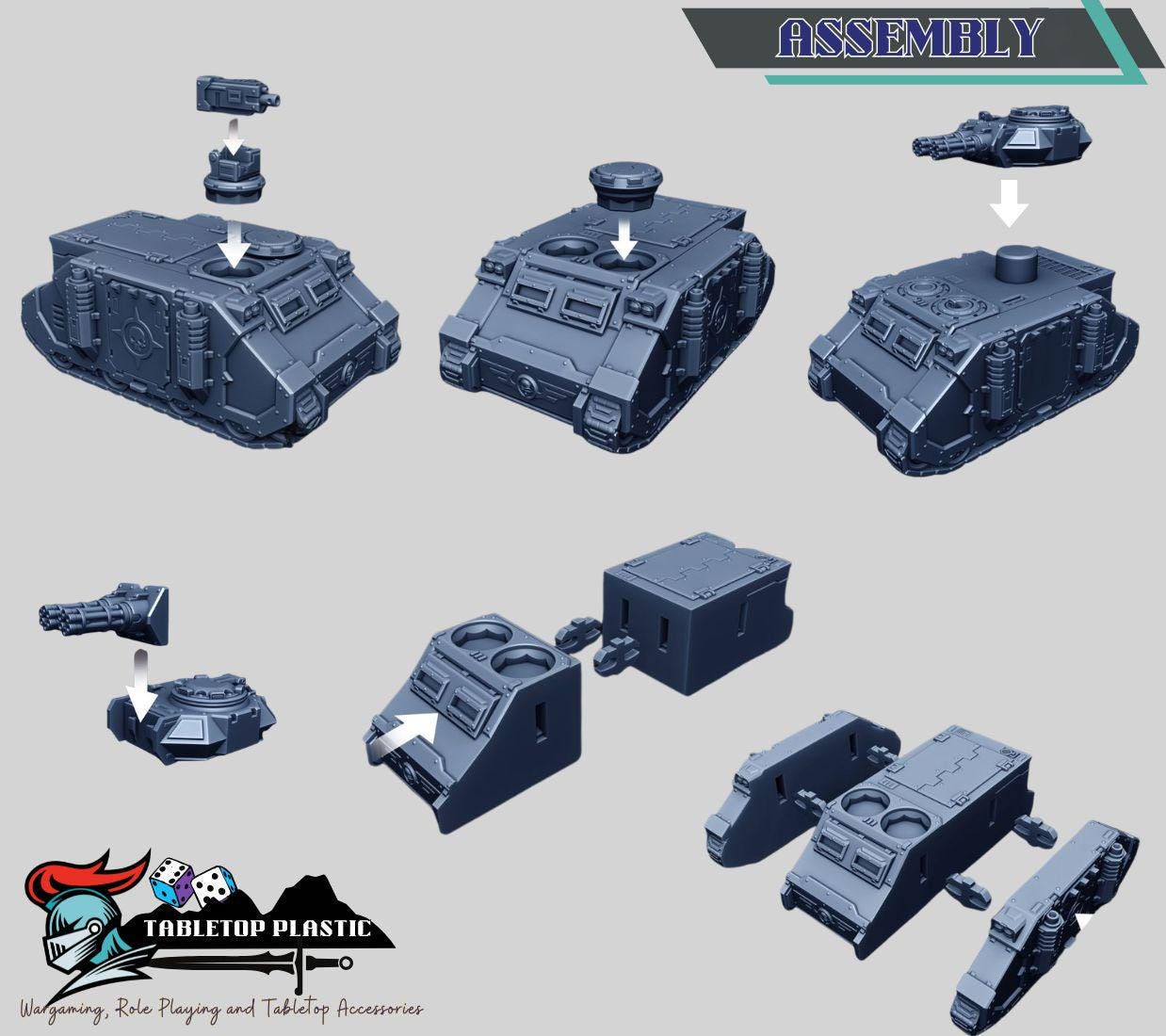 The Hippo Modular Sci-Fi APC Tank 28–32mm | Turret & Dozer Options