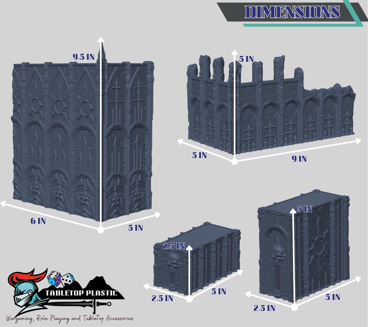 Demon Gate WTC‑Style 40k Terrain — Full Board Set (Heavy / Medium / Light), Ruins & Containers, Tournament‑Spec Dimensions