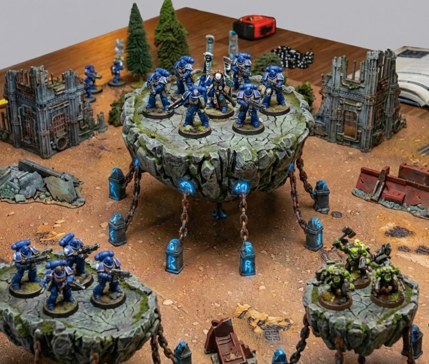 Floating Rocks Terrain Set, Levitating Island Platforms, Fantasy RPG Scenery
