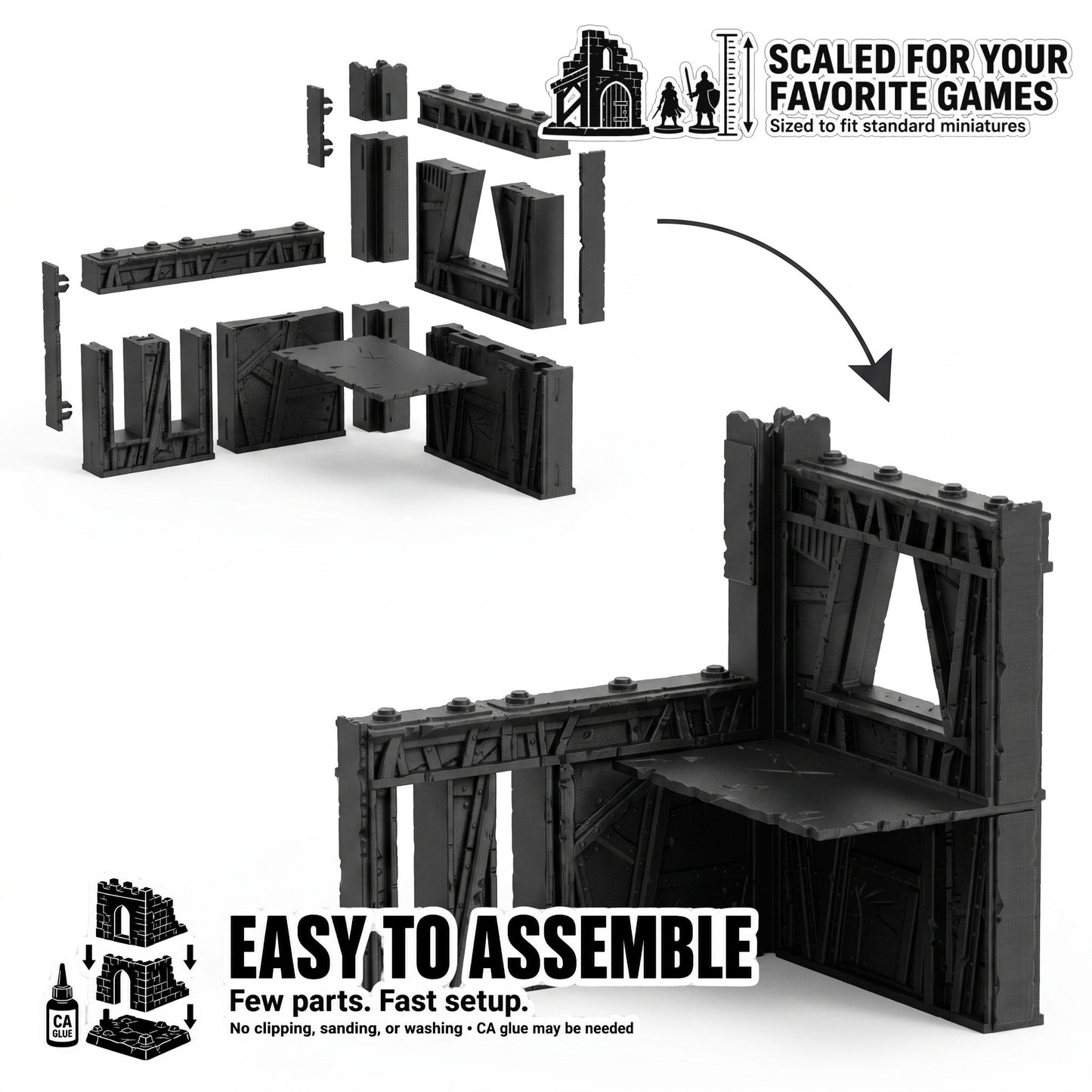 Scrap Corner Ruins – Scrapz Camp Ork Terrain Set