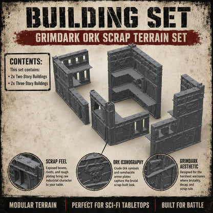 Contents and customization: two two-storey and two three-storey scrap corner ruins