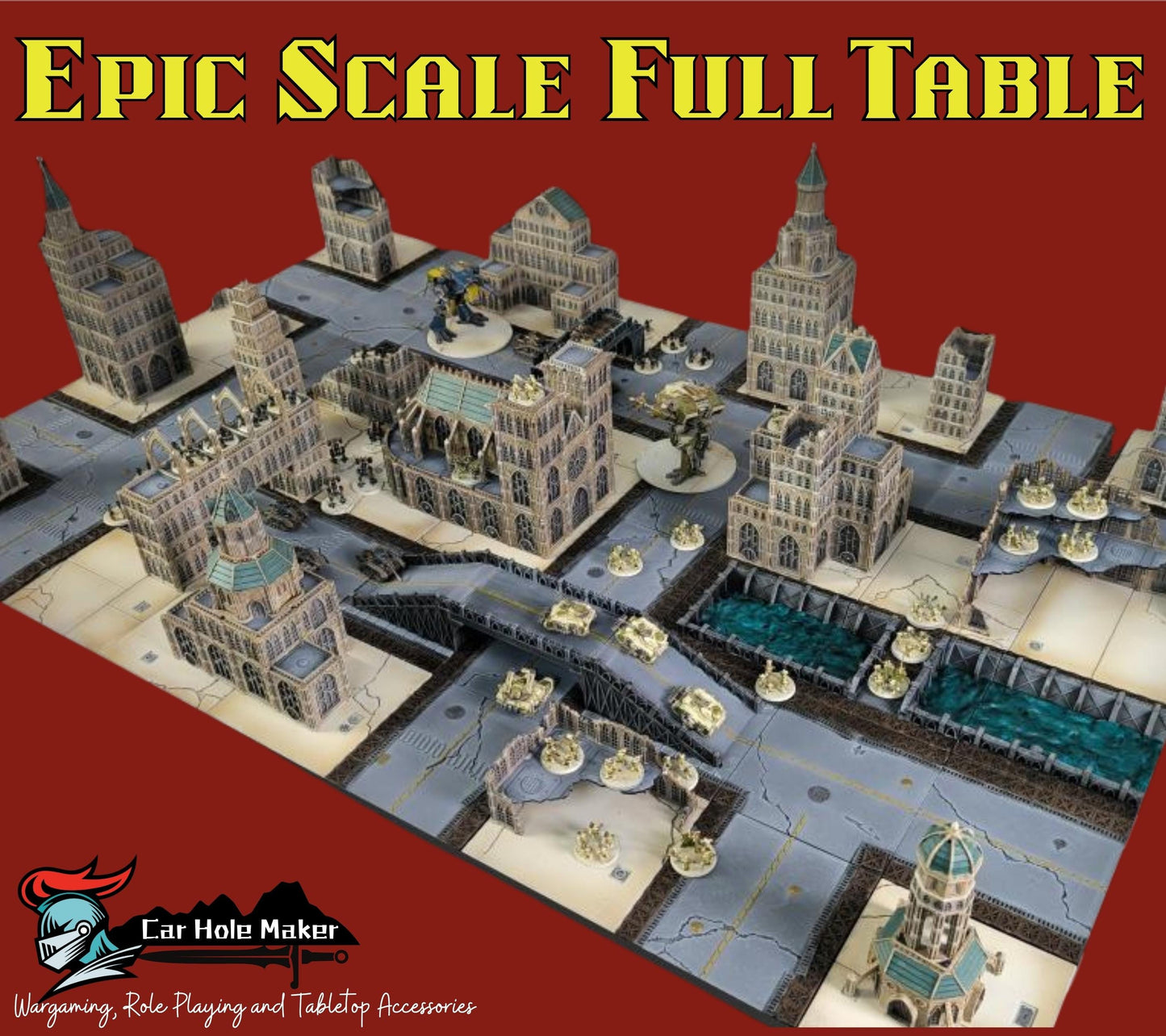 Epic Scale Modular Sci‑Fi Terrain Set for 6–8 mm Miniatures: Gothic Cathedral Centerpiece, Modular Ruins & Streets for Full Table Battles