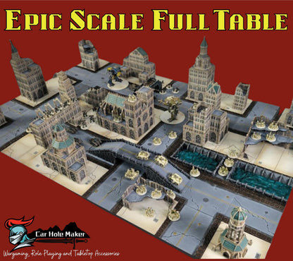 Epic Scale Modular Sci‑Fi Terrain Set for 6–8 mm Miniatures: Gothic Cathedral Centerpiece, Modular Ruins & Streets for Full Table Battles