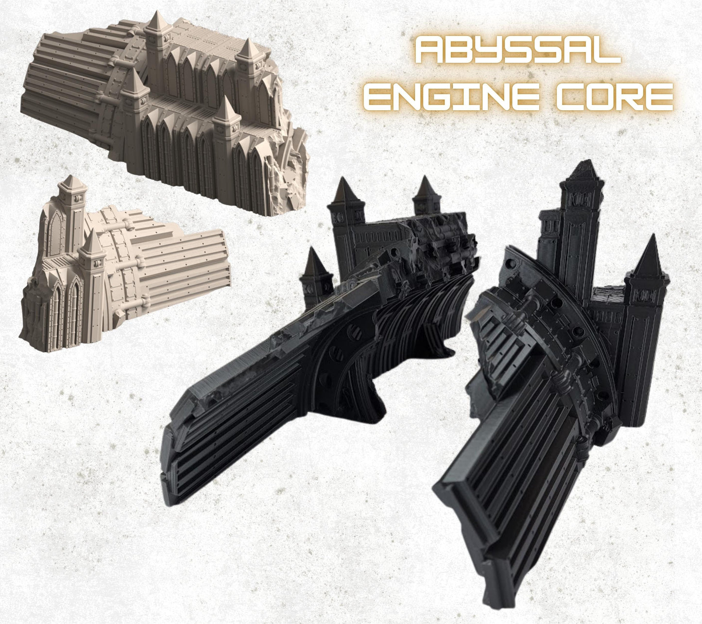 Abyssal Redeemer Terrain Set – Sci-Fi Gothic Crashed Flagship for 40k 10th Edition, 28mm Wargaming Scenery, and Tabletop Gaming Terrain