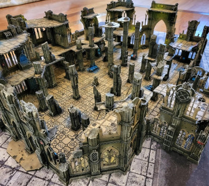 Full-Scale Modular Terrain – Domina Ferra HQ Gothic Fortress Set for 40K, Stargrave, Necromunda (28–32mm Compatible)