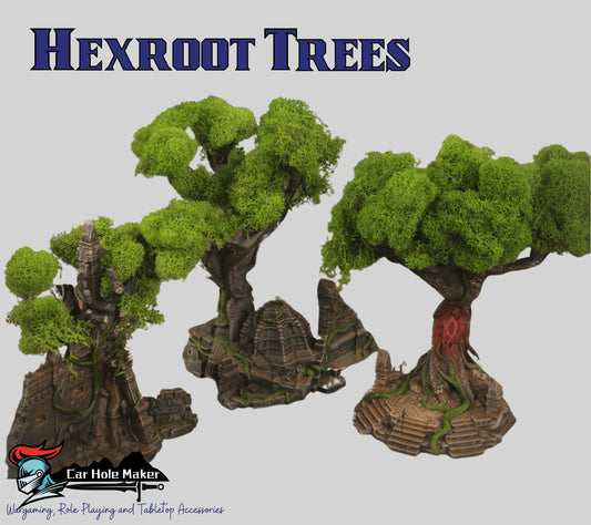 Hexroot Arcane Tree Terrain – 28mm-32mm Fantasy Wargame & RPG Scenery | Unpainted Jungle or Haunted Forest Scatter