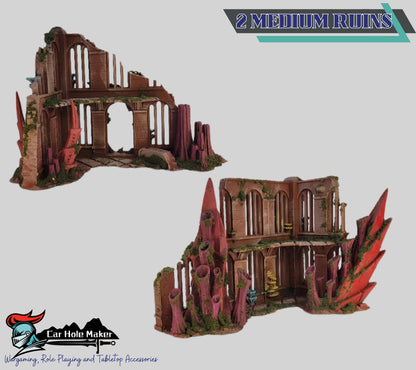 Alien-Infested Sci-Fi Ruins – Modular Terrain for 28mm-32mm Tabletop Wargames & RPGs