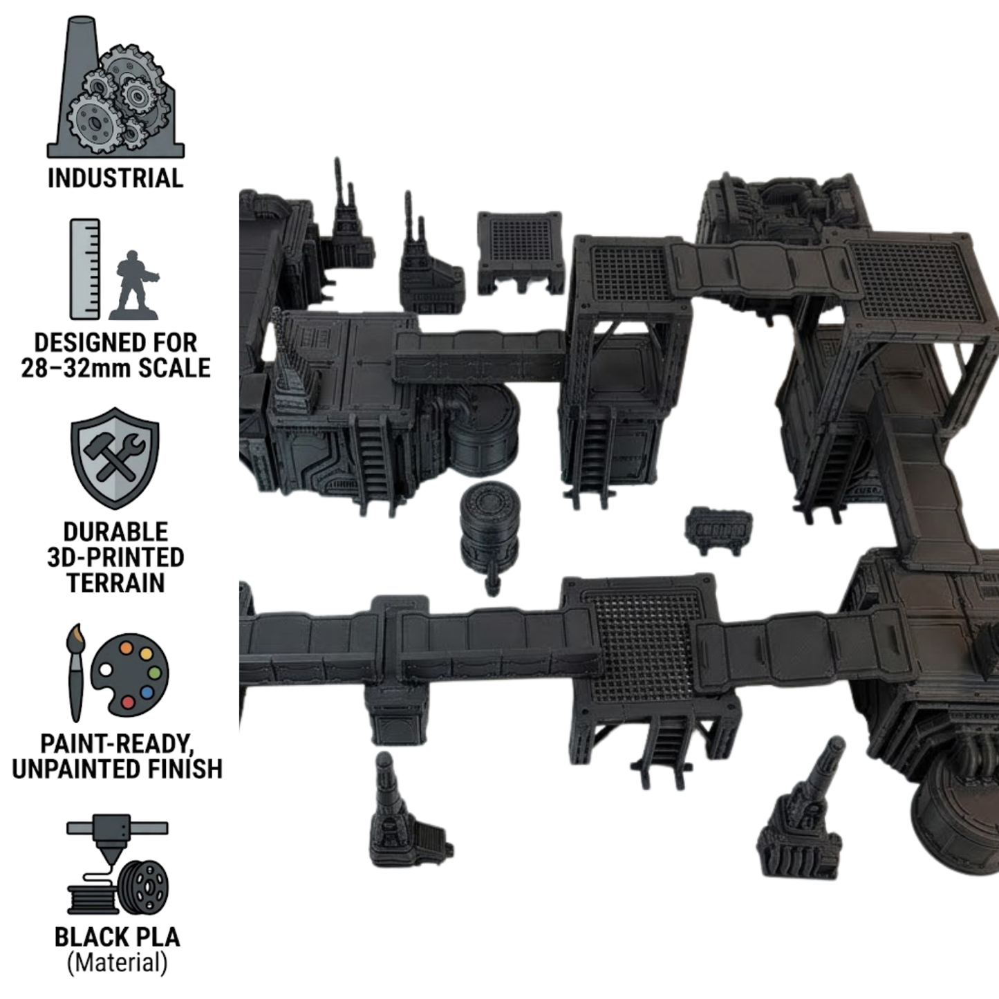 Modular Industrial Terrain: For Skirmish Sci-Fi Wargames - 28mm Scale