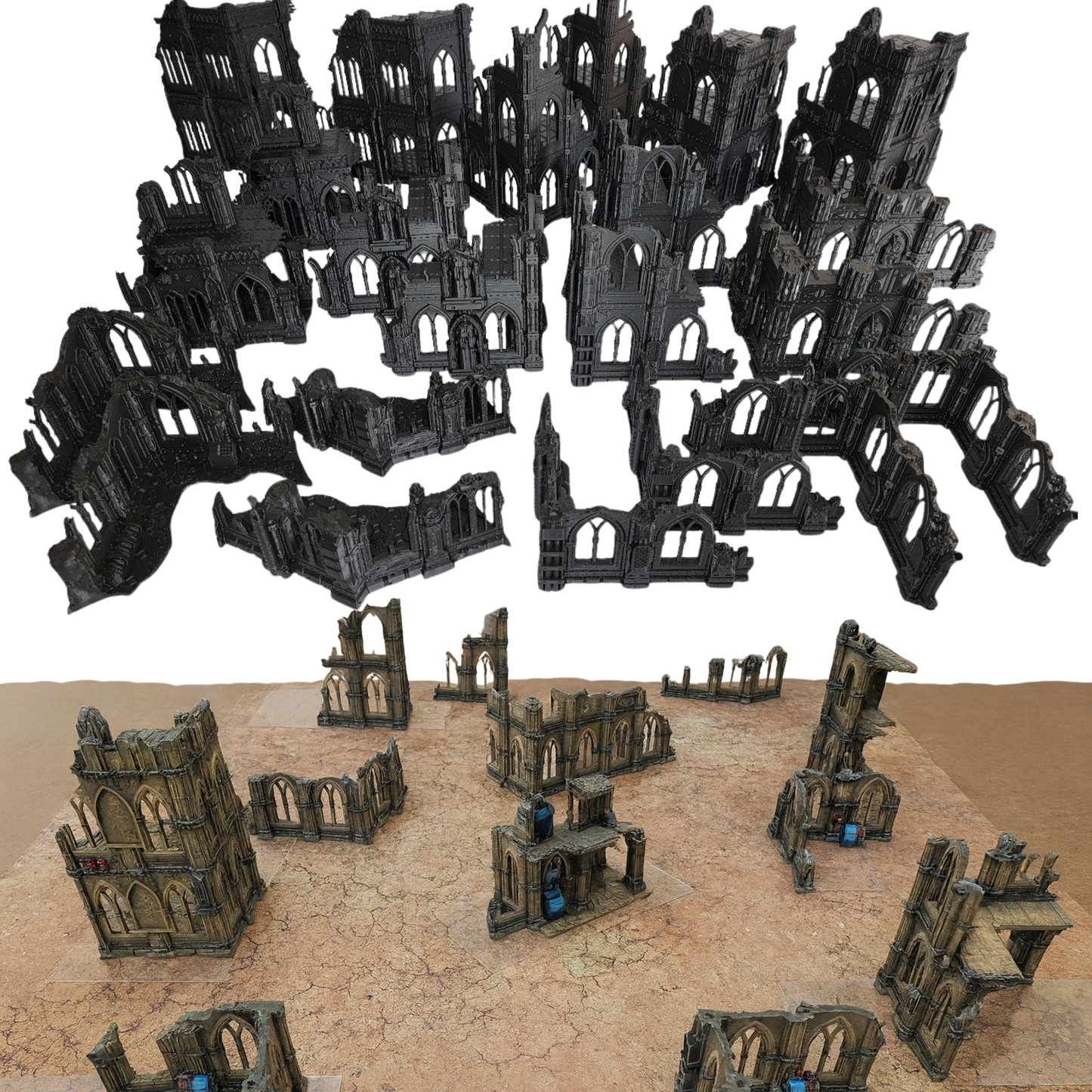 10th Edition Tournament Terrain Set – Modular Gothic Ruins for Competitive 28mm-32mm Sci-Fi Wargames & Grand Battles