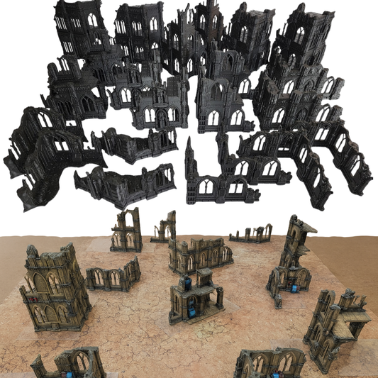 10th Edition Tournament Terrain Set – Modular Gothic Ruins for Competitive 28mm-32mm Sci-Fi Wargames & Grand Battles