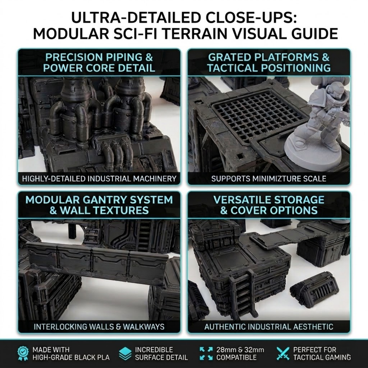 Modular Industrial Terrain: For Skirmish Sci-Fi Wargames - 28mm Scale