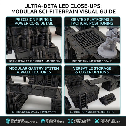 Modular Industrial Terrain: For Skirmish Sci-Fi Wargames - 28mm Scale