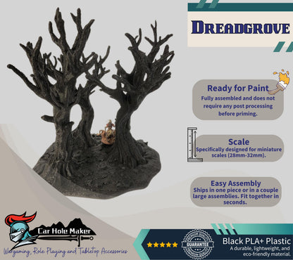 Fantasy Forest Terrain – Gnarled Trees & Scenic Bases for RPGs & Wargaming | 28–32mm Scale, Unpainted & Customizable for Gothic Tables