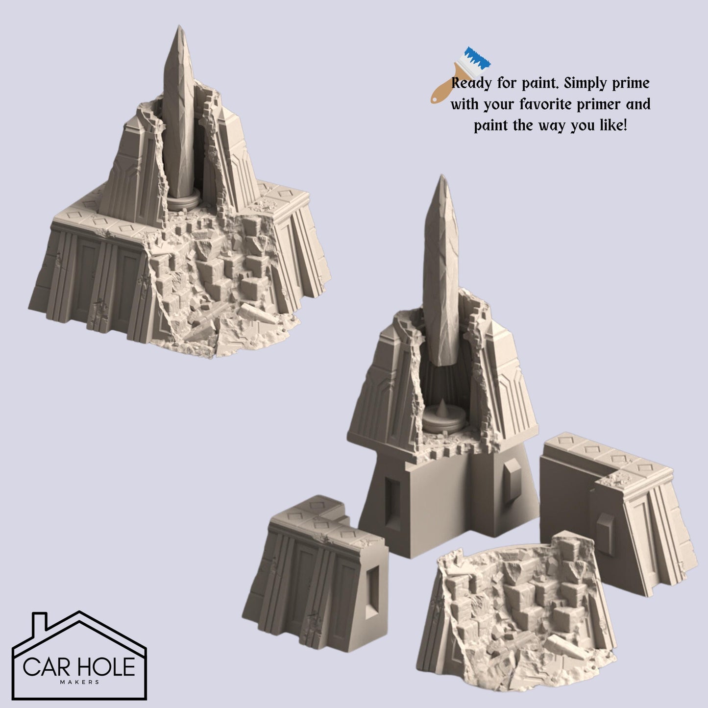 EPIC Wargame Terrain: Planet Krotone Ruins. Scenery at a 6mm to 8mm scale. Sorcerous Planet Claimed by Ruinous Powers Ravaged by War Terrain