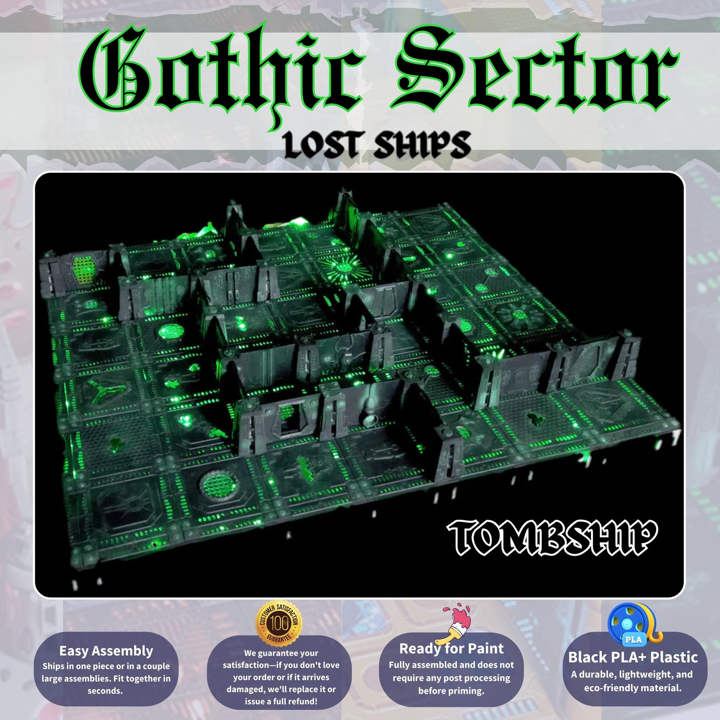 Boarding Action Kill Team Terrain: Modular Terrain for Tabletop Wargames & RPGs, Working Doors, Xenos Terrain, Sci Fi Floor Tiles