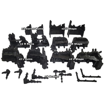 Complete Competitive Terrain – Tomb World Ruins w/ Scatter & Footprints for 44"×60" Tournament Boards (28‑32 mm)