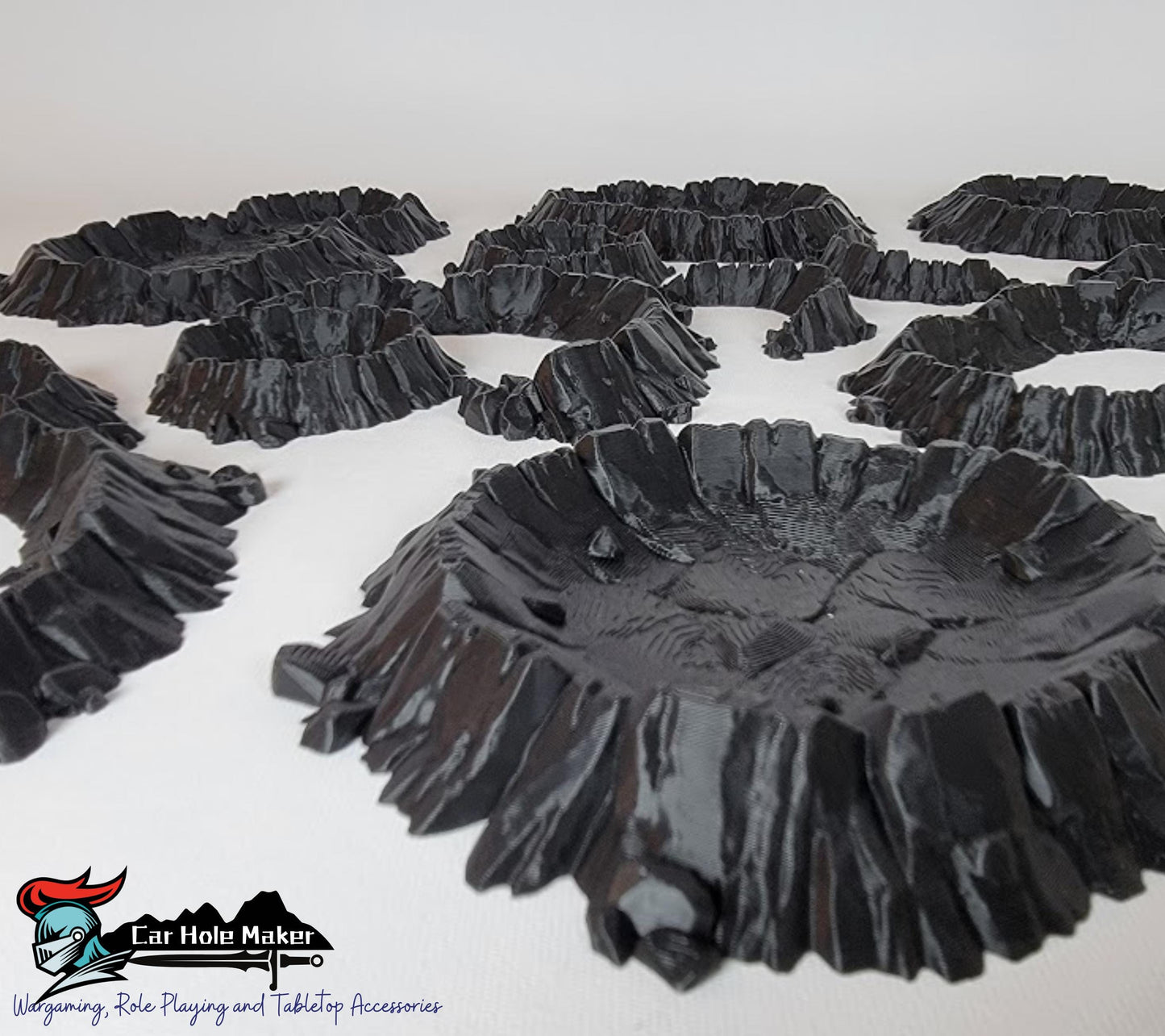 Rocky Desert Terrain – Modular Cliff & Crater Set for Sci-Fi Skirmish Games | Great for Frontier & Wasteland Battles (28–32mm Scale)