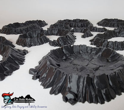 Rocky Desert Terrain – Modular Cliff & Crater Set for Sci-Fi Skirmish Games | Great for Frontier & Wasteland Battles (28–32mm Scale)