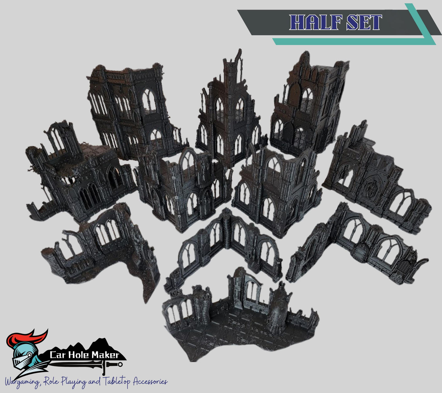 10th Edition Tournament Terrain Set – Modular Gothic Ruins for Competitive 28mm-32mm Sci-Fi Wargames & Grand Battles