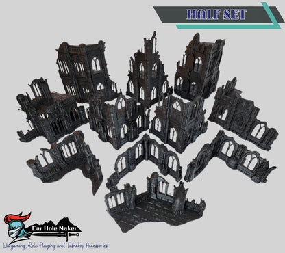 10th Edition Tournament Terrain Set – Modular Gothic Ruins for Competitive 28mm-32mm Sci-Fi Wargames & Grand Battles