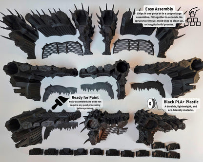 Dark Elf City Competitive Gaming Table 3D Printed Wargame Terrain Dark Eldar, Drukhari Themed Pariah Nexus Tournament Ready