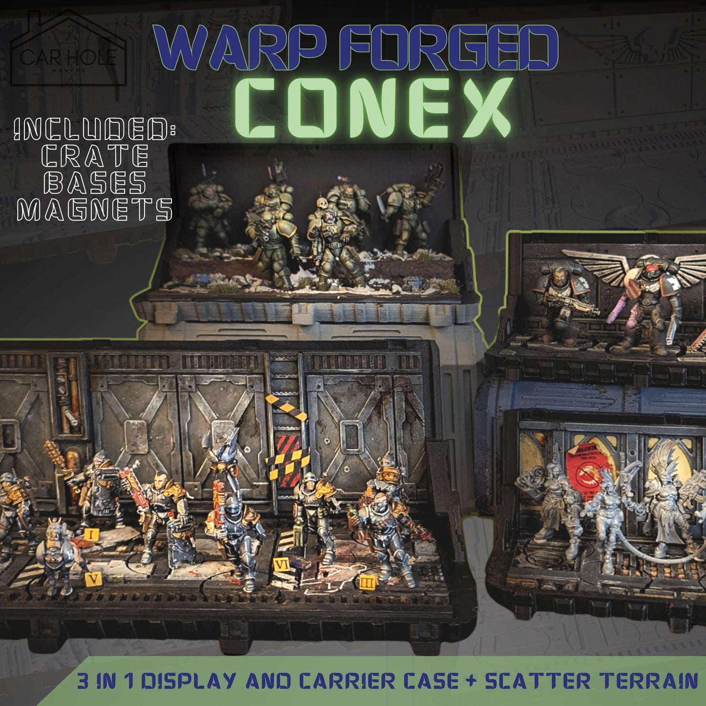 Modular Display & Transport Box – Shrine Crate Terrain for 28–40mm Miniatures