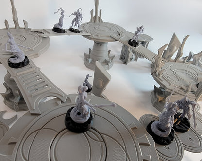 Elven Platforms Space Elves War Game Skirmish terrain. Platforms, Ramps, Barricades and Stairs for your Xenos tabletop battlefields.