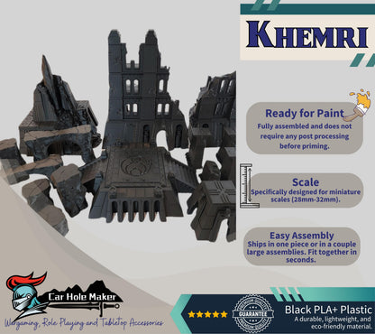 Modular Desert Terrain – Ruins, Arches & Temples for Fantasy Wargames, Tabletop RPGs, and Skirmish Play | Compatible with 28mm–32mm Minis