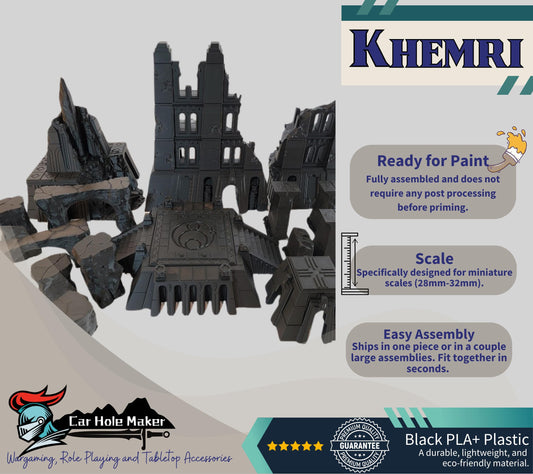Modular Desert Terrain – Ruins, Arches & Temples for Fantasy Wargames, Tabletop RPGs, and Skirmish Play | Compatible with 28mm–32mm Minis